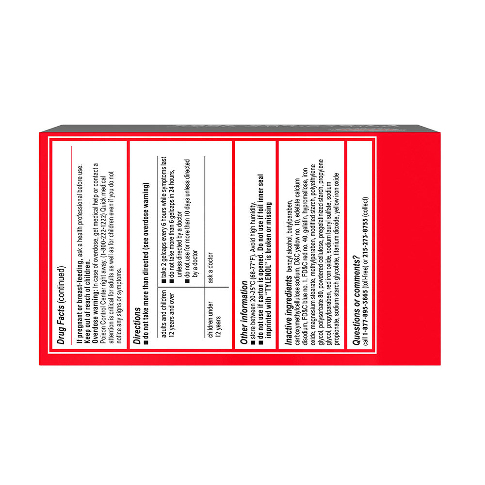 Viên uống giảm đau hạ sốt Tylenol Extra Strength Rapid Release Gels 500mg 225 Viên - hình ảnh chi tiết 6
