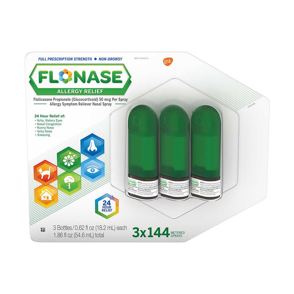 Xịt chống dị ứng Flonase Allergy Relief Nasal Spray set 3 chai (xanh lá) - hình ảnh sản phẩm chính