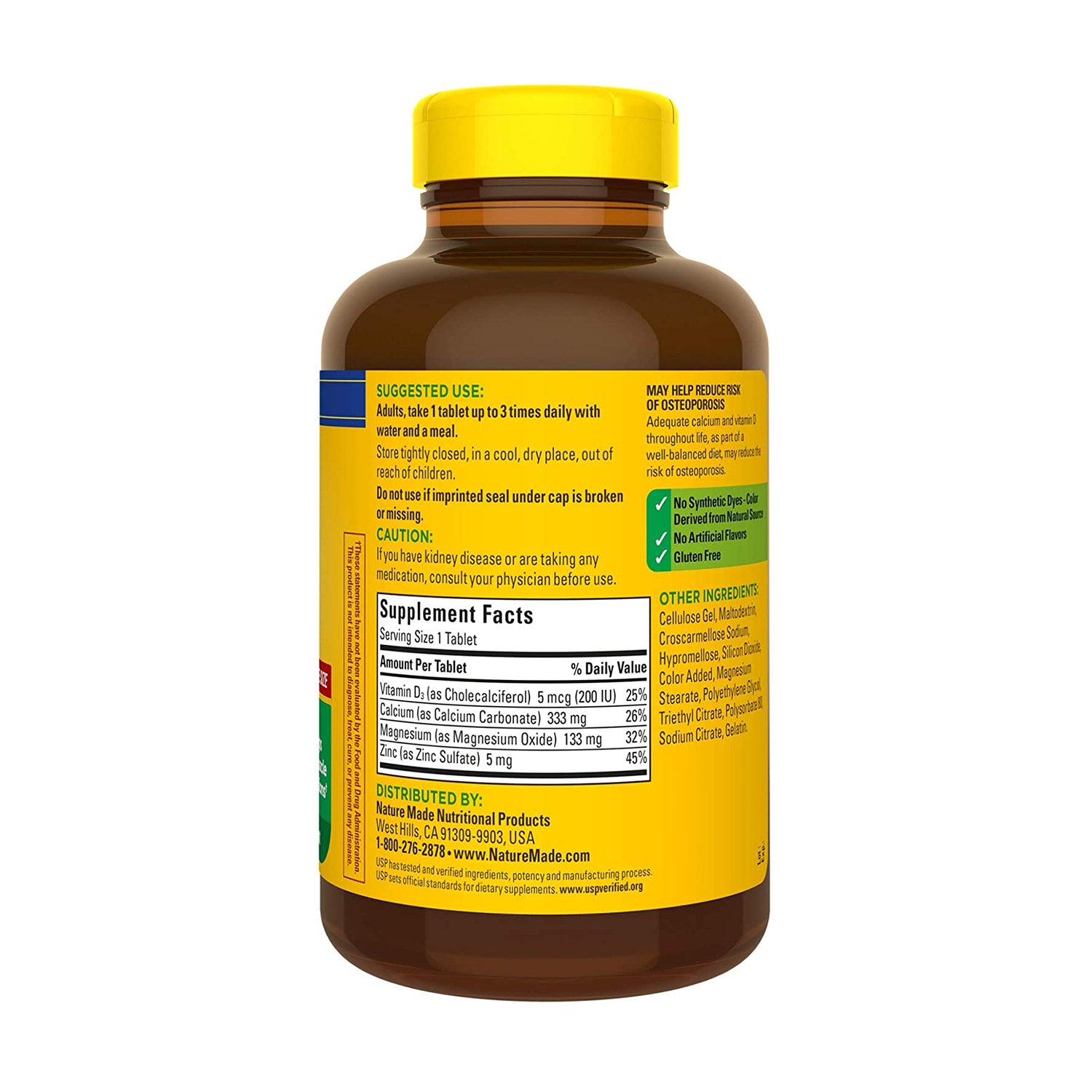 Viên uống bổ sung canxi Nature Made® Calcium Magnesium Zinc With vitamin D 300 của Mỹ - hình ảnh chi tiết 3