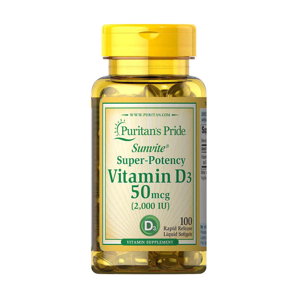 Viên uống bổ sung Vitamin D3 Puritan’s Pride 50mcg 2000IU, 100 viên - hình ảnh sản phẩm chính