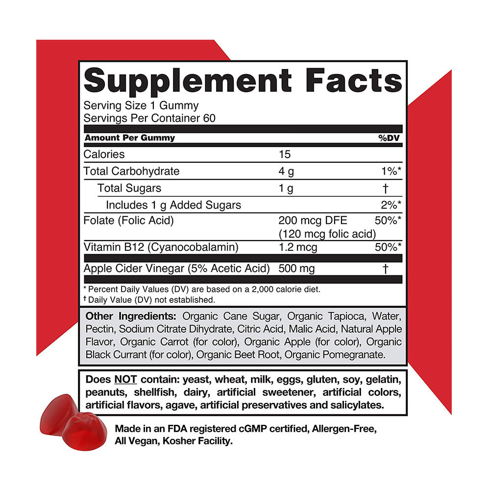 Kẹo dẻo giấm táo Goli Apple Cider Vinegar 60 Gummies - hình ảnh chi tiết 2