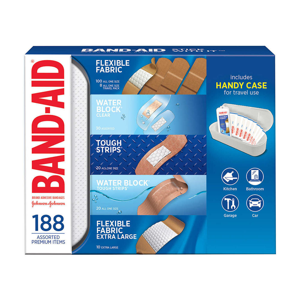 Băng cá nhân Band-Aid Adhesive Bandages 188 cái kèm Case - hình ảnh sản phẩm chính