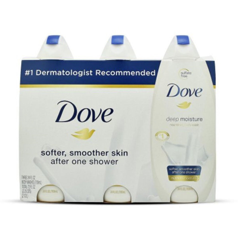 Set 3 chai sữa tắm dưỡng ẩm Dove chuyên sâu Dove Deep Moisture Body Wash 709ml x3 - hình ảnh sản phẩm chính