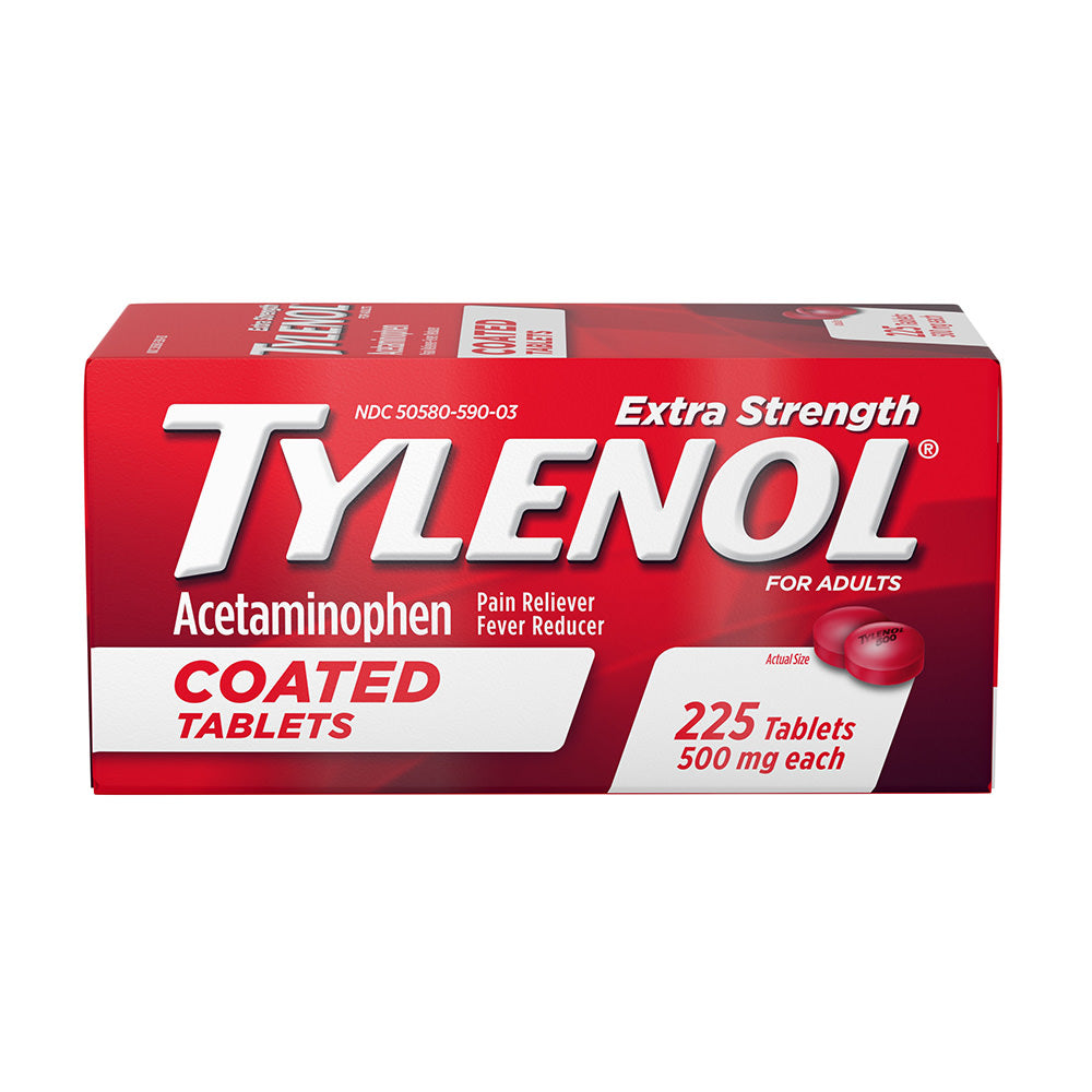 Viên giảm đau hạ sốt Tylenol Extra Strength Coated Tablets 500mg 225 viên - hình ảnh sản phẩm chính