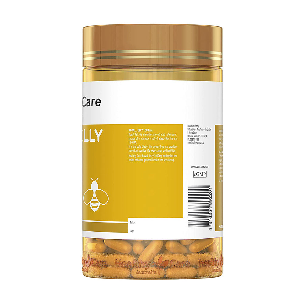 Sữa Ong Chúa Healthy Care Royal Jelly 1000mg 365 Viên của Úc - hình ảnh chi tiết 3