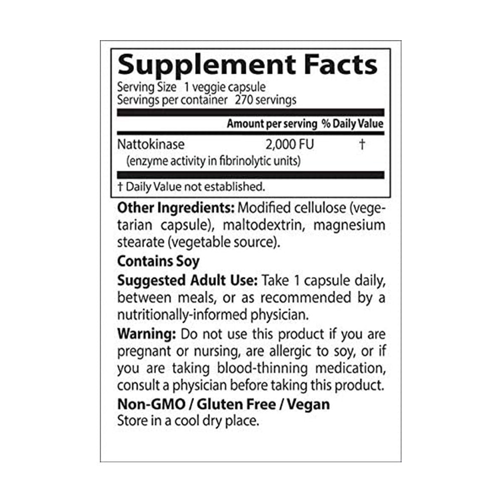 Viên uống ngăn ngừa và hỗ trợ sau tai biến Doctor’s Best Nattokinase 270 viên - hình ảnh chi tiết 4