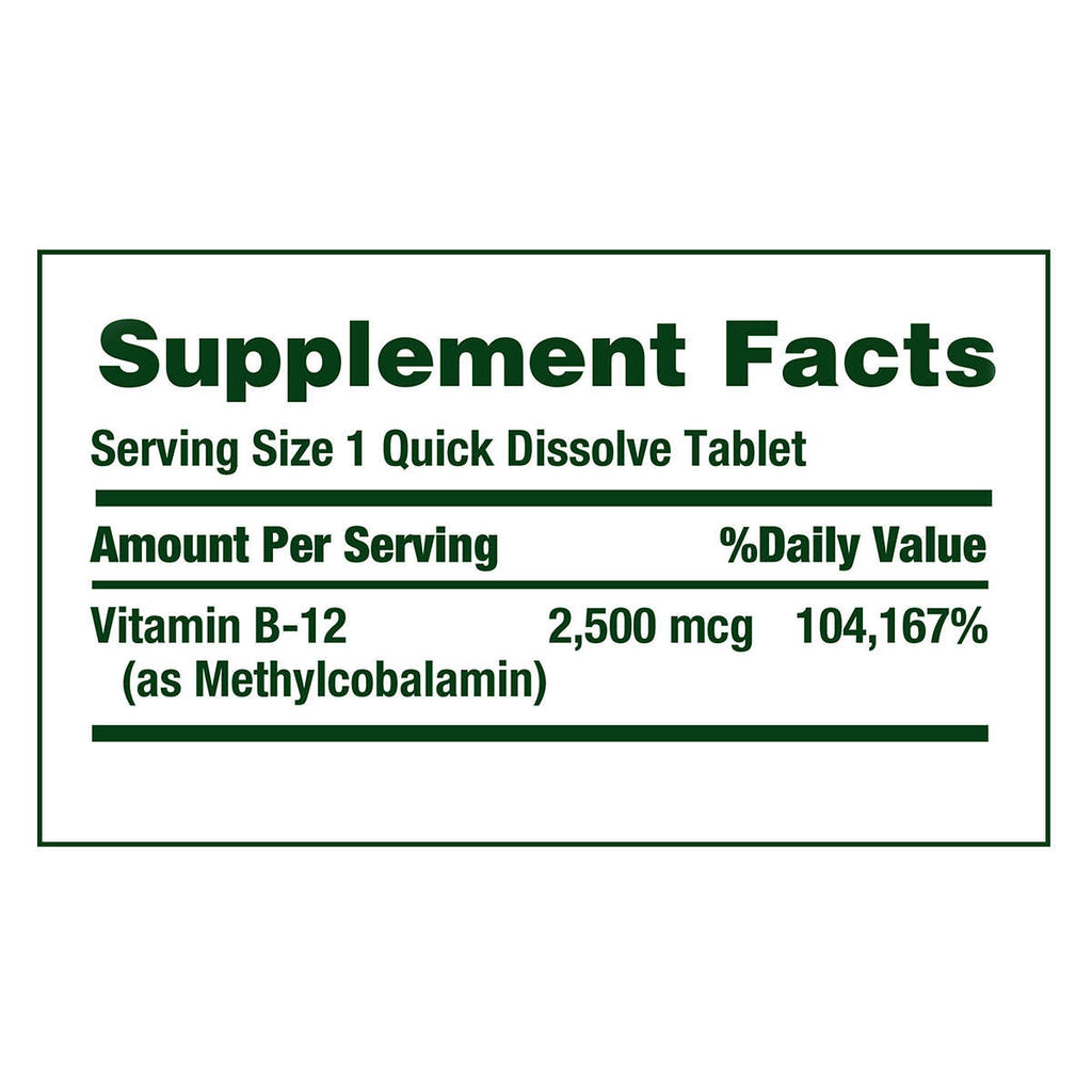 Viên uống Nature’s Bounty Vitamin B12 2500mcg 300 viên của Mỹ - hình ảnh chi tiết 4
