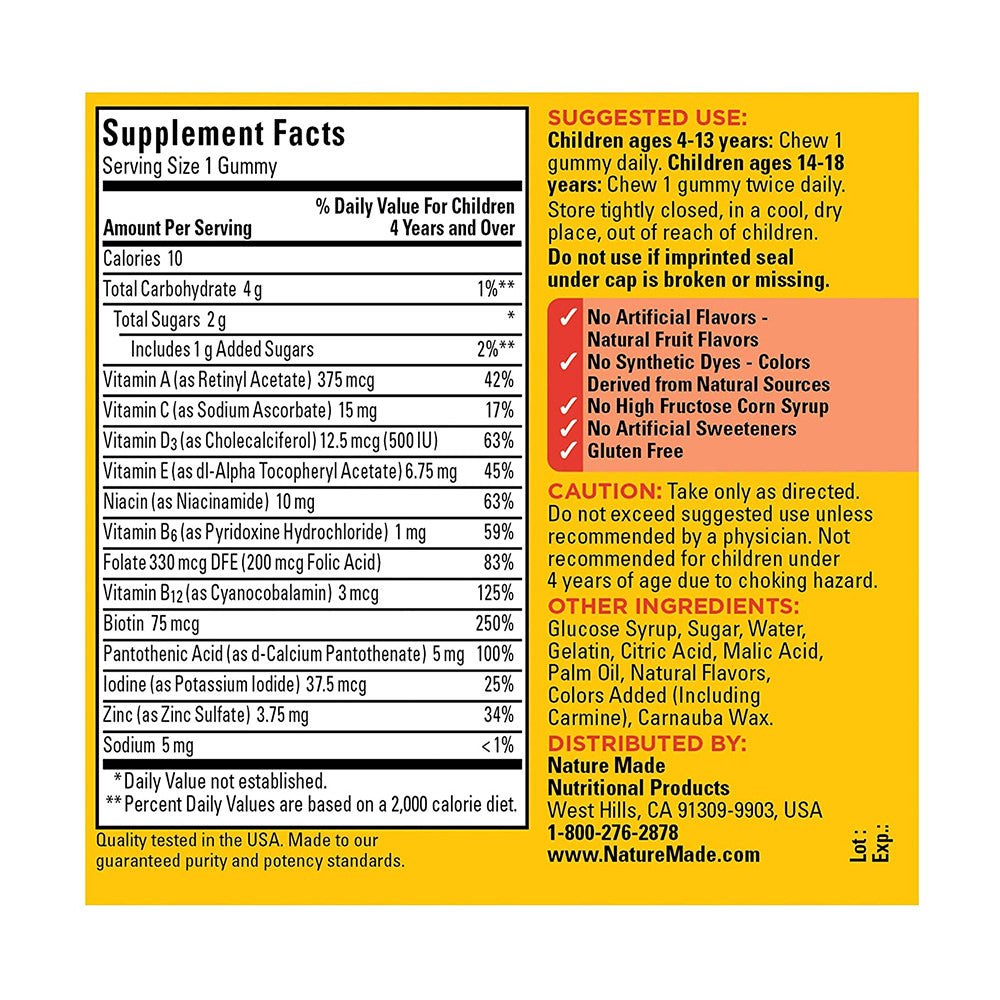 Kẹo dẻo Nature Made Kids First Multi Vitamin 200 Viên của Mỹ - ảnh sản phẩm 4