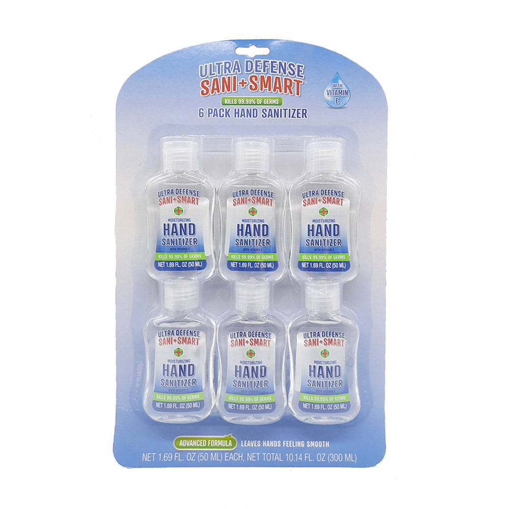 Gel rửa tay khô diệt khuẩn 99.99% Ultra Defense Sani + Smart Hand Sanitizer 50ml vỉ 6 chai của Mỹ - hình ảnh sản phẩm chính
