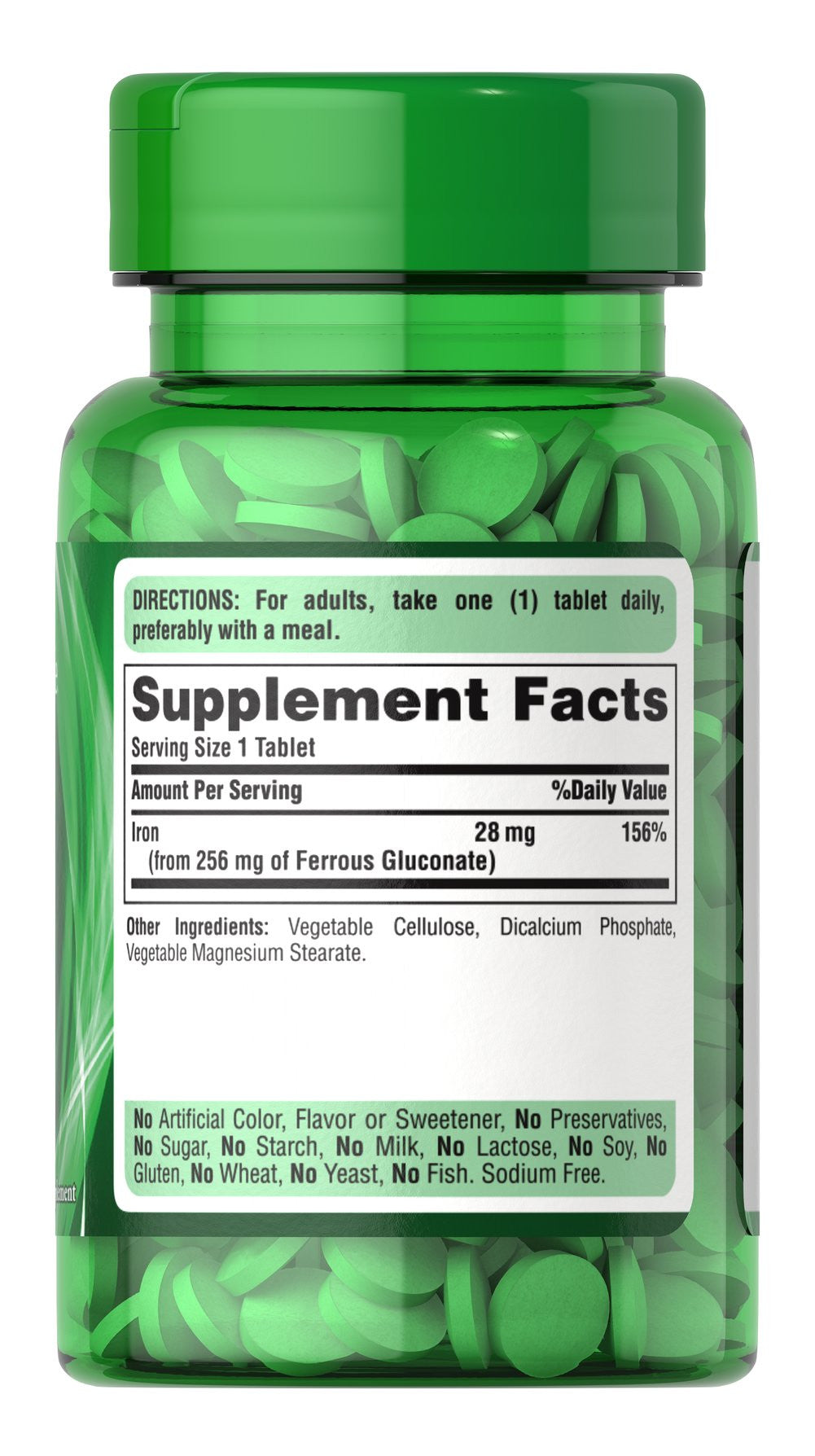 Viên uống bổ sung sắt Ferrous Gluconate 28mg Iron Puritan's Pride 100 viên - hình ảnh chi tiết 3