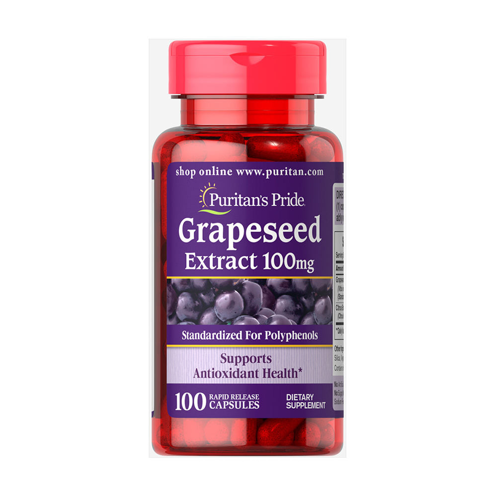 Viên Uống Chống Oxy Hóa Từ Nho Puritans Pride Grapeseed Extract 100mg 100 viên - hình ảnh sản phẩm chính