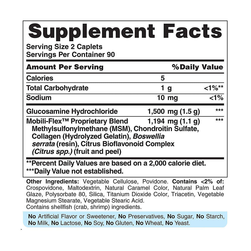 Hỗ trợ xương khớp Viên uống hổ trợ xương khớp Puritan's Pride Glucosamine 180 viên - hình ảnh chi tiết 4