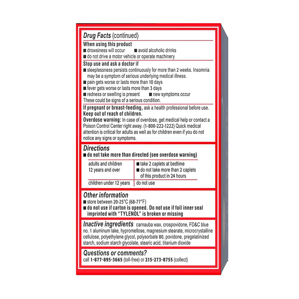 Viên uống giảm đau + hỗ trợ giấc ngủ Tylenol PM 100 viên - hình ảnh chi tiết 4