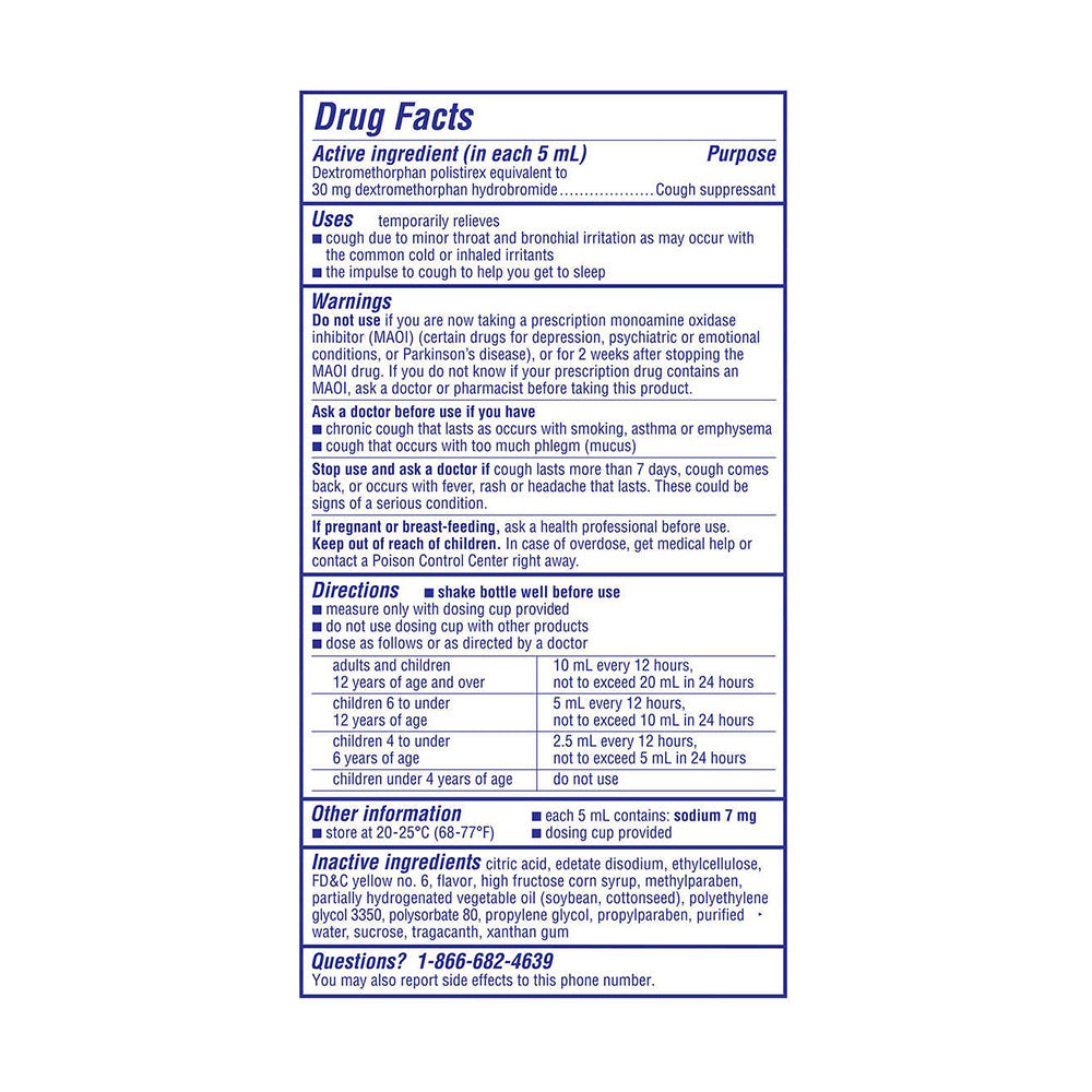 Siro ho Delsym 12 Hour Cough Relief Day or Night 296ml cho người lớn và trẻ em 4+ (vị Cam) - hình ảnh chi tiết 2