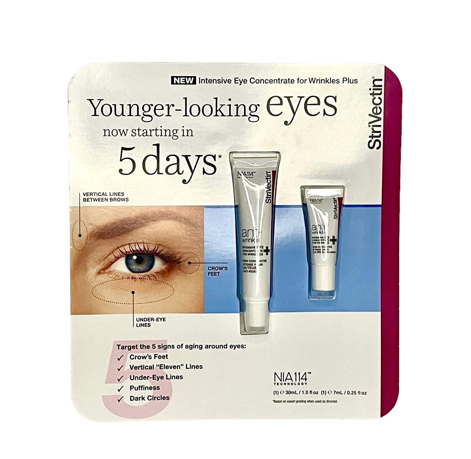 Vỉ 2 tuýp kem dưỡng cao cấp chống nhăn vùng mắt StriVectin Anti-Wrinkle Intensive Eye Concentrate Plus ( 2 tuýp: 30ml + 7ml) - hình ảnh chi tiết 2