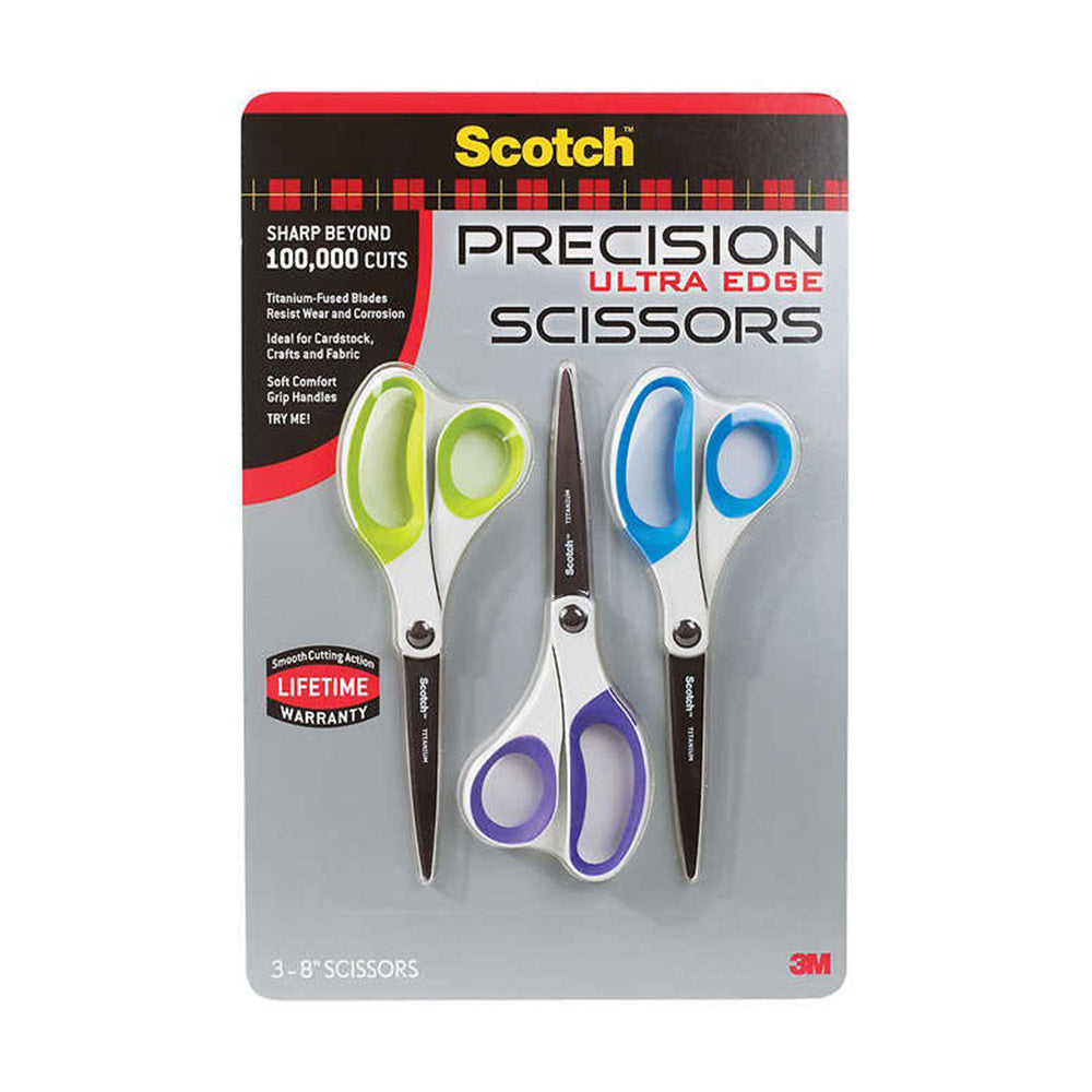 Set kéo 3M Scotch Precision Ultra Edge 8" Scissor, 3-count - hình ảnh sản phẩm chính