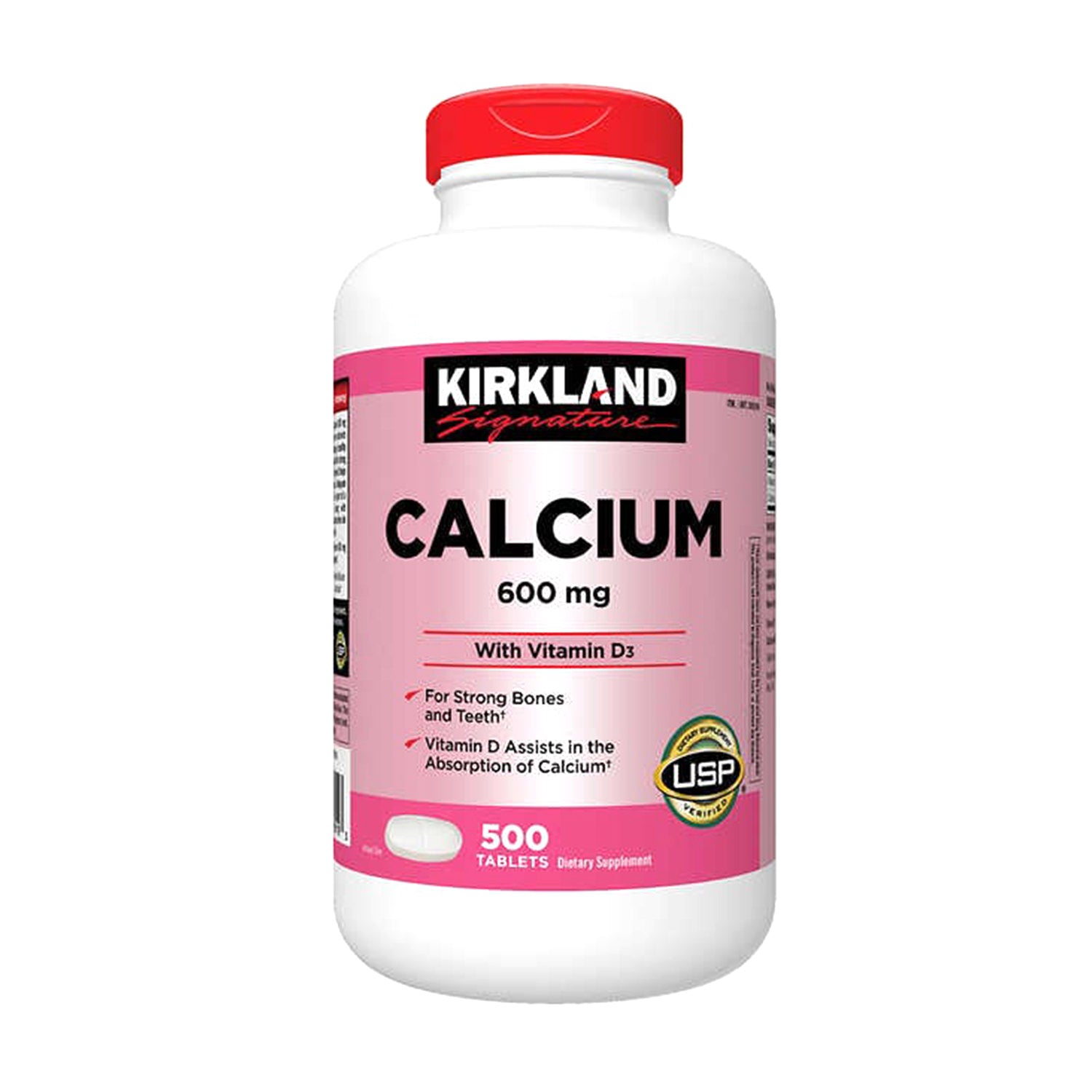 Viên uống Canxi Kirkland Calcium 600mg + D3 hộp 500 viên của Mỹ - ảnh sản phẩm 1