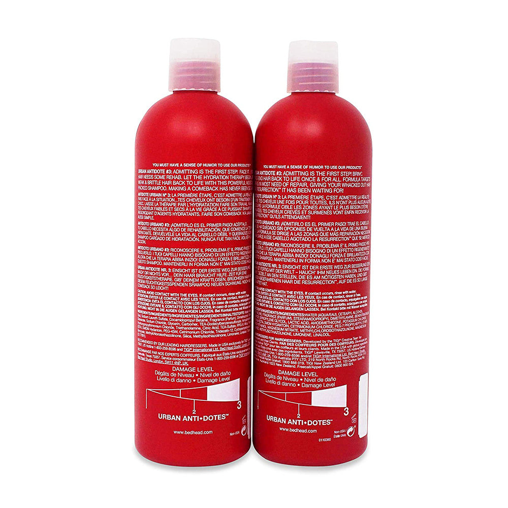 Dầu gội xã TiGi BED HEAD tái sinh sức sống 3 Urban Antidotes 750ml x2 (Đỏ) - hình ảnh chi tiết 4