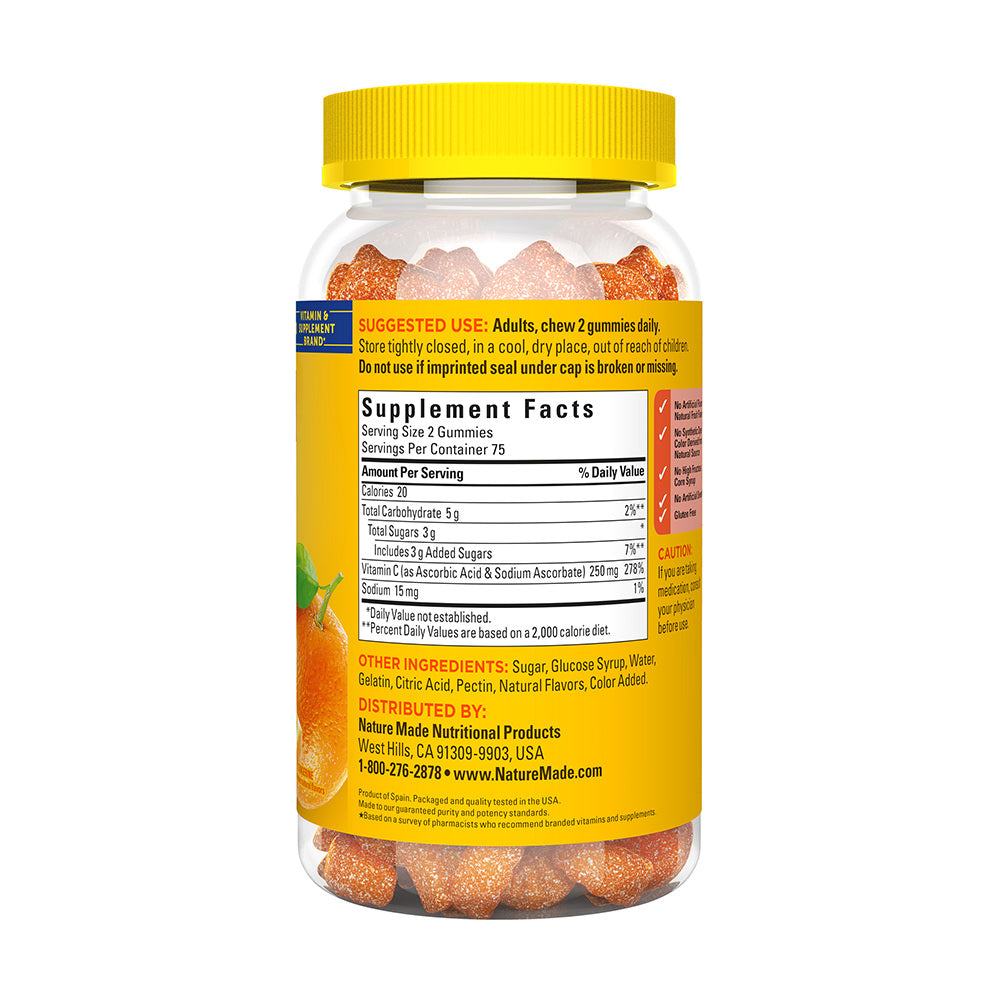 Kẹo dẻo bổ sung vitamin C Nature Made Vitamin C 250 mg Gummies - Tangerine - 150 viên - hình ảnh chi tiết 4