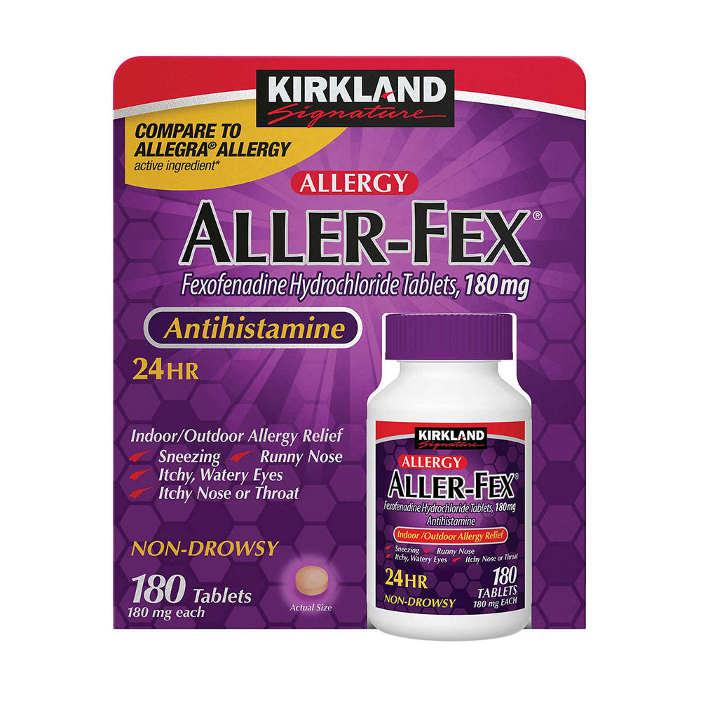 Viên chống dị ứng hiệu quả cao 24h Kirkland Signature Aller-Fex 180mg 180 viên - hình ảnh chi tiết 2