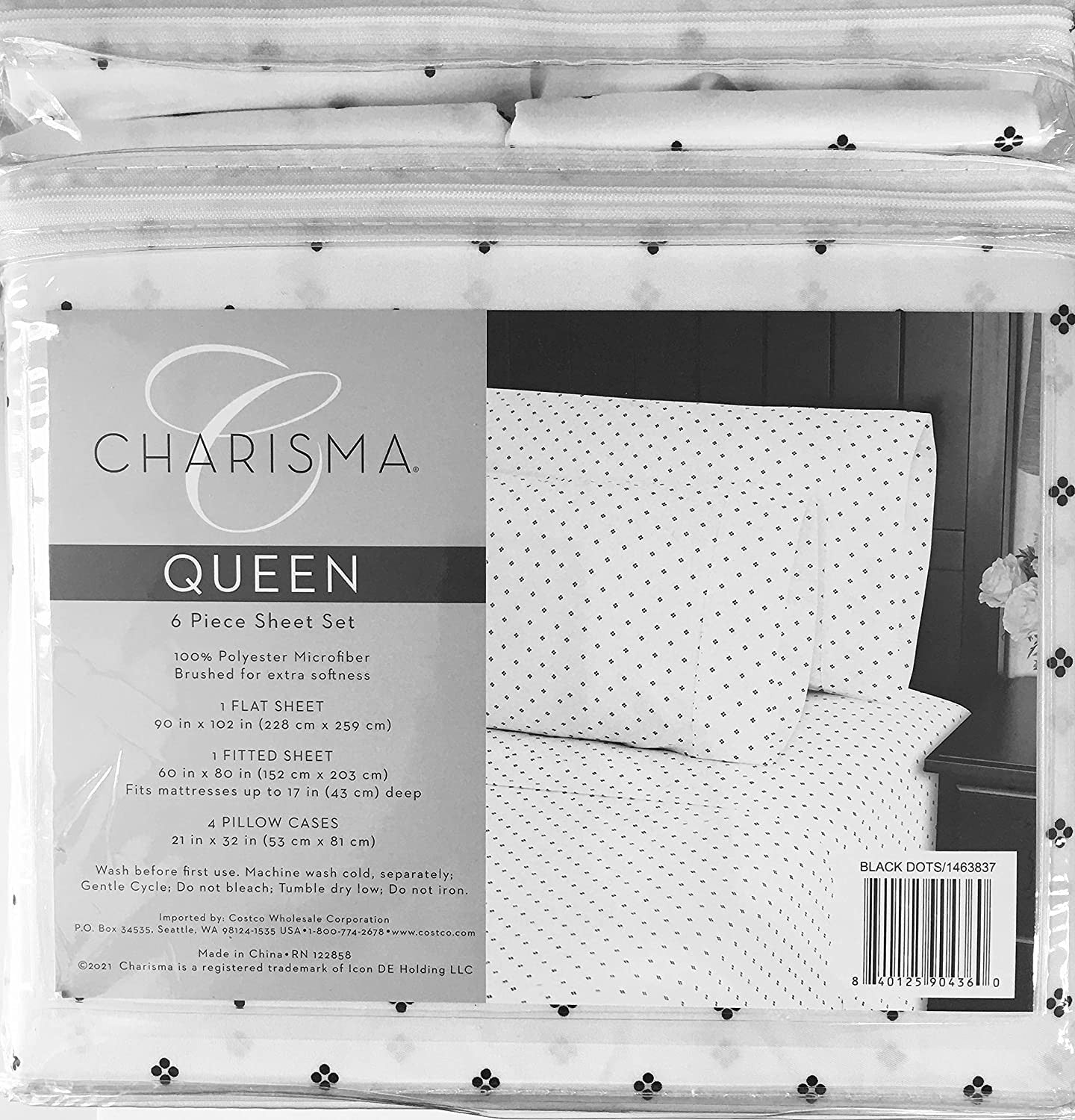 Bộ Chăn Ra Rrap Charisma Microfiber Sheet Size QUEEN - hình ảnh chi tiết 2