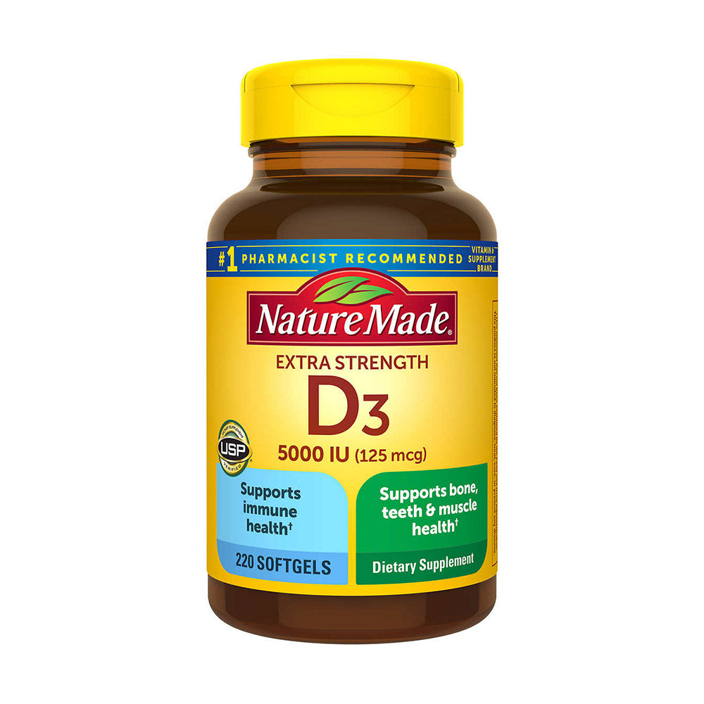 Viên bổ sung Vitamin D3 5000IU, Nature Made 220 viên - hình ảnh sản phẩm chính
