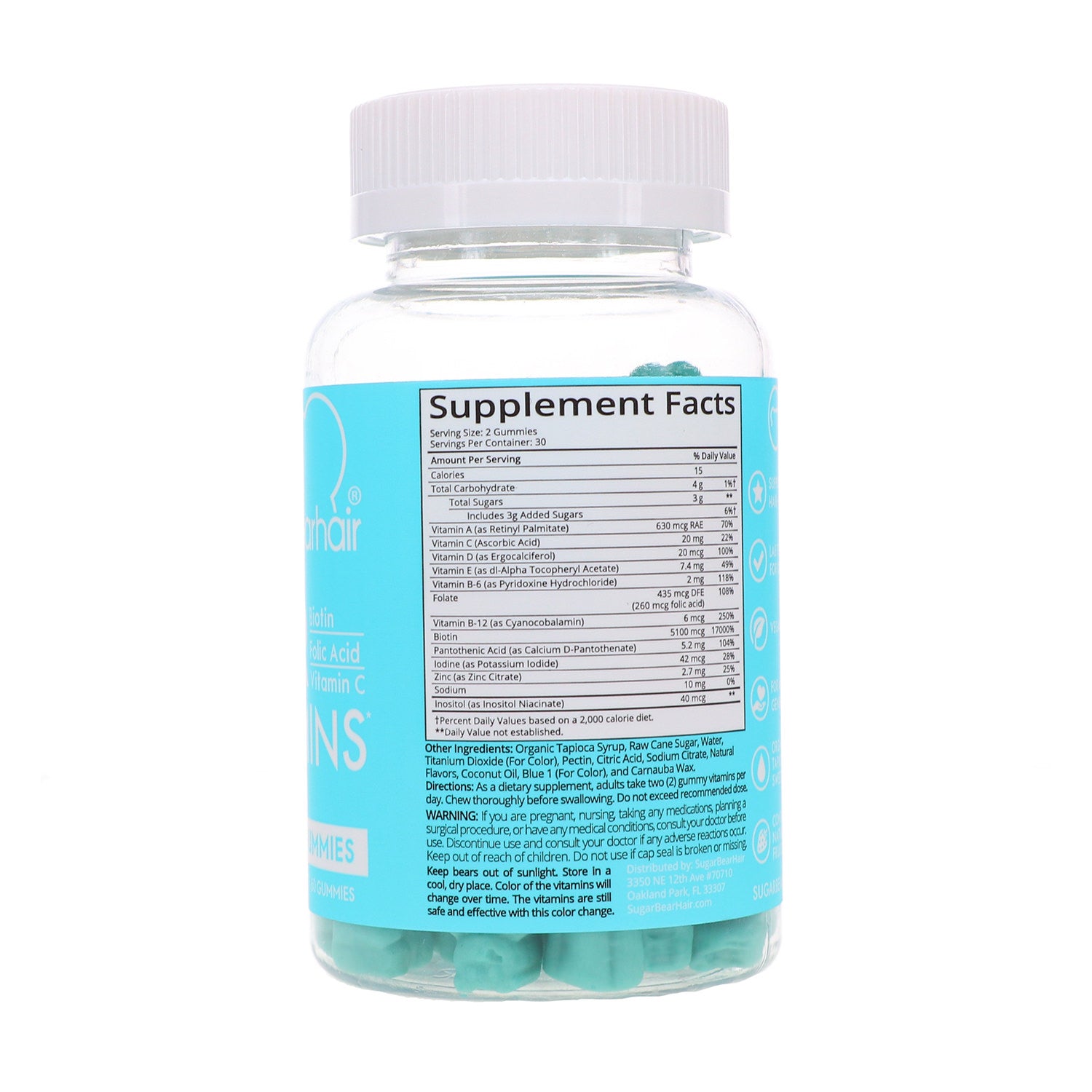 Kẹo Dẻo Bổ Sung Vitamin Kích Thích Mọc Tóc Hair Vitamins Sugarbearhair 60 viên của Mỹ - hình ảnh chi tiết 3