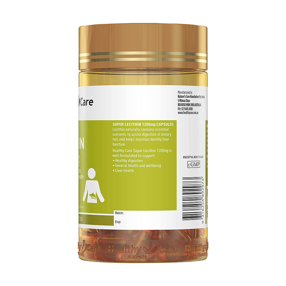 Viên uống Super Lecithin 1200mg 100 viên của Healthy Care Úc - hình ảnh chi tiết 4