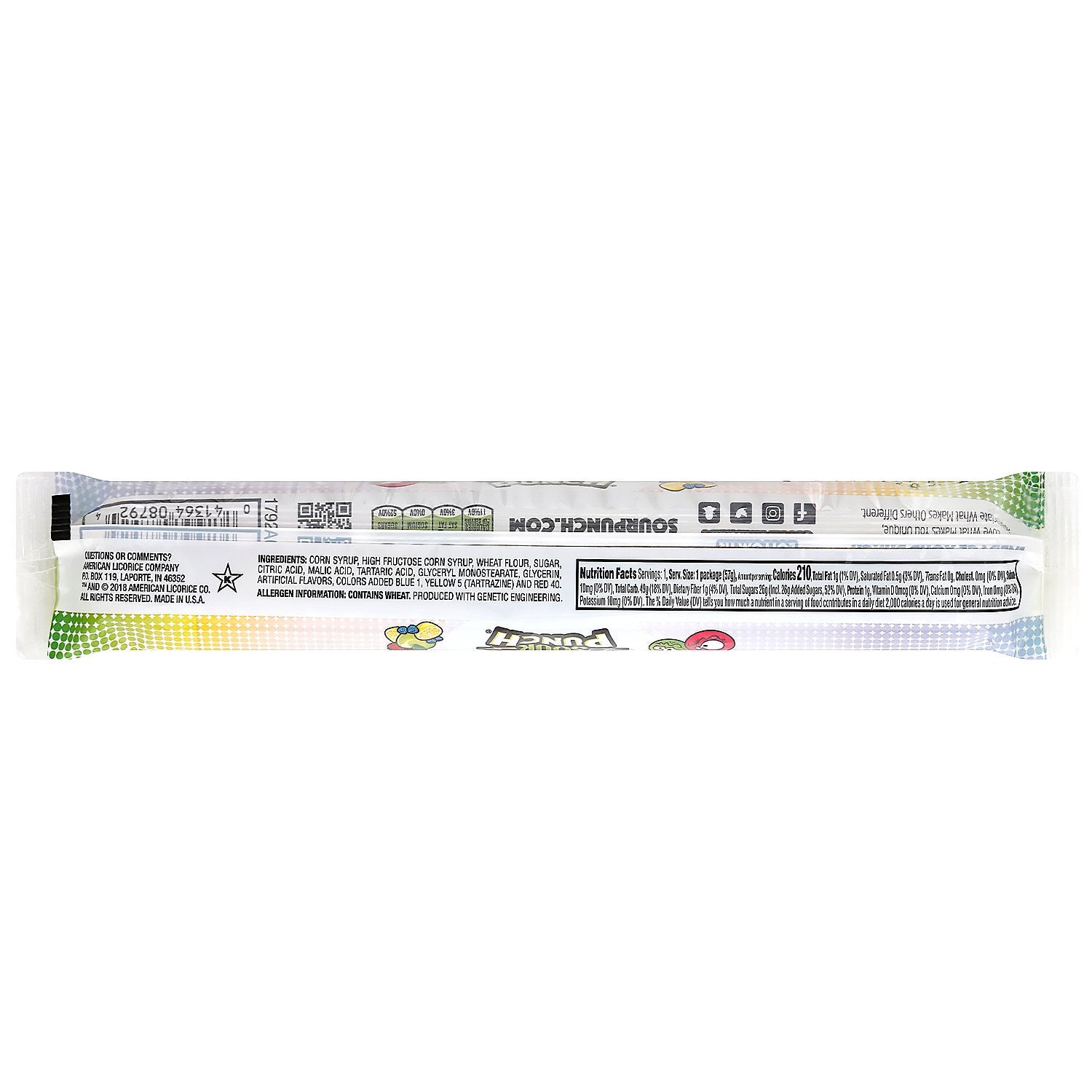 Kẹo Sour Punch Rainbow Straws 57g - hình ảnh chi tiết 3