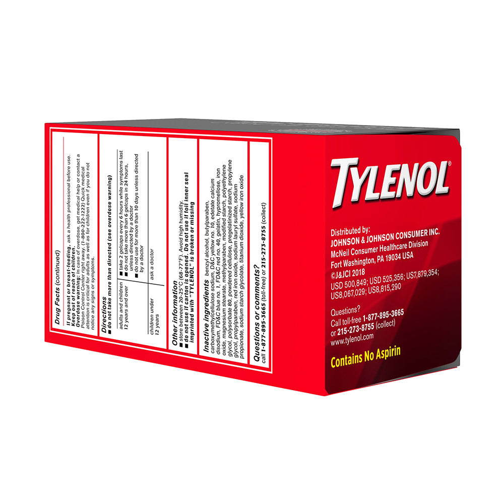 Viên uống giảm đau hạ sốt Tylenol Extra Strength Rapid Release Gels 500mg 225 Viên - hình ảnh chi tiết 5