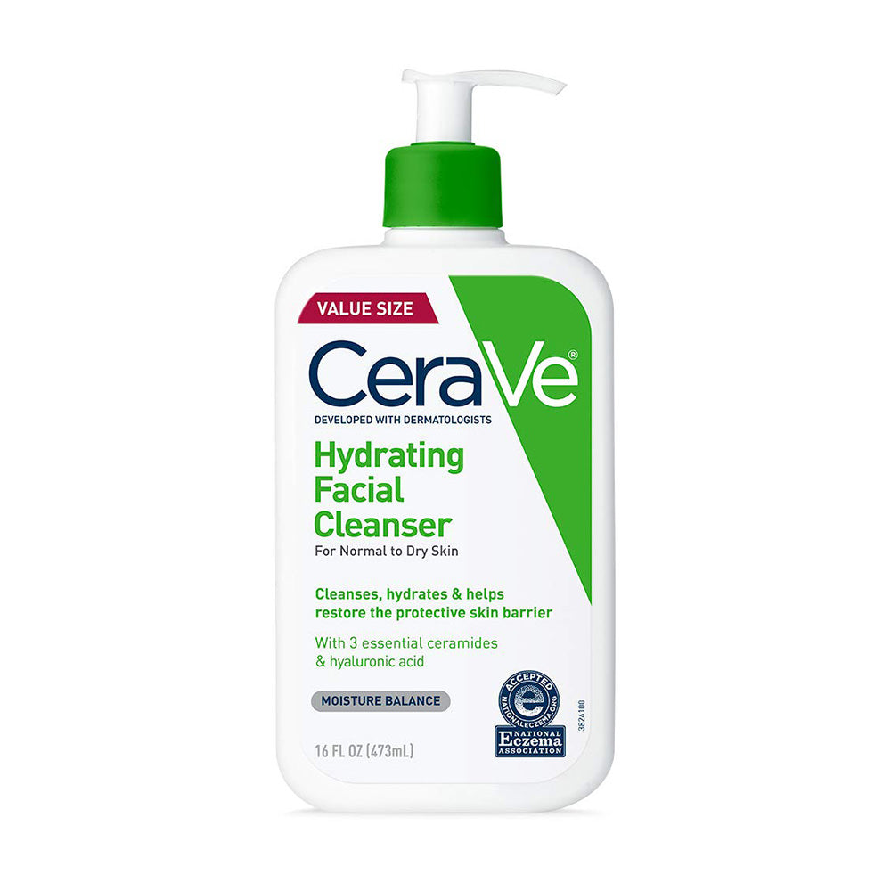 Sữa rửa mặt CeraVe dành cho da thường và da khô CeraVe Foaming Facial Cleanser 473ml (Dry Skin Xanh Lá) - ảnh sản phẩm 1