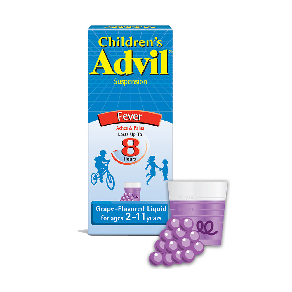 Viên uống hạ sốt nhanh cho trẻ Children's Advil Liquid Fever Reducer/Pain Reliever - 100 mg Ibuprofen - Grape Flavor - 120ml - hình ảnh sản phẩm chính