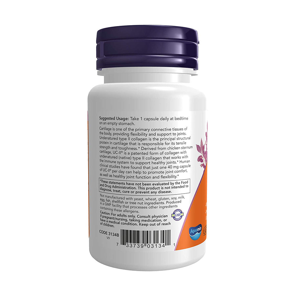 Viên uống bổ khớp NOW UC-II Collagen Type 2 Joint Health 60 viên - hình ảnh chi tiết 2