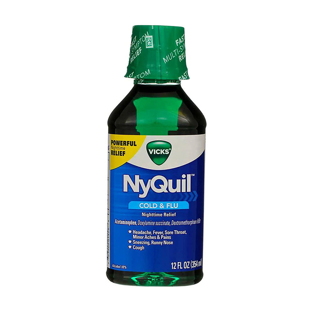 Siro cảm cúm Vicks NyQuil Nighttime Cold & Flu Symptom Relief 354ml (Original) (1 chai đơn) - hình ảnh sản phẩm chính