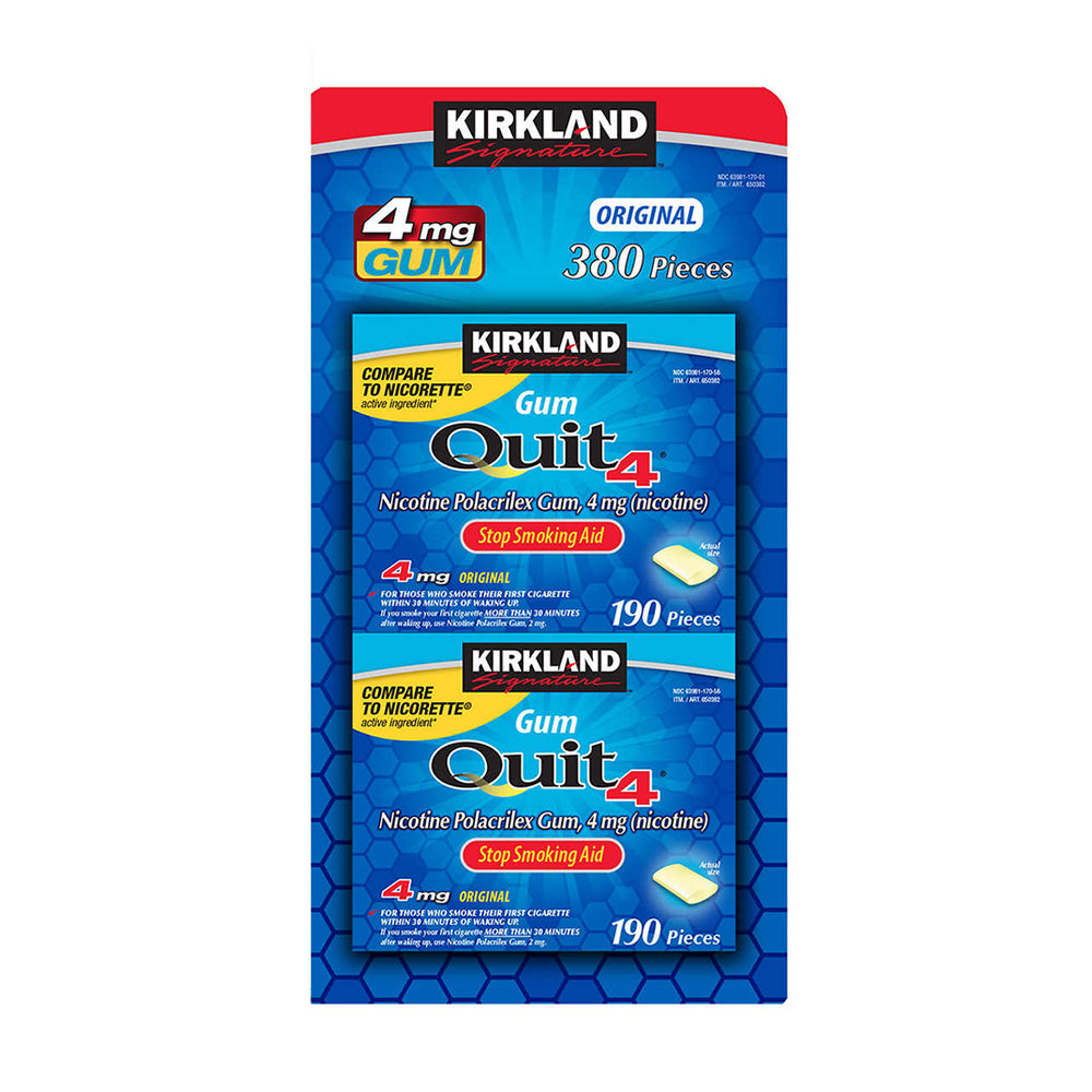 Kẹo cai thuốc lá Kirkland Signature Quit 4 Gum Original 190 viên (1 hộp đơn) - hình ảnh sản phẩm chính