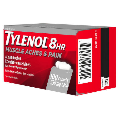Giảm đau Tylenol 8Hr Muscle Aches & Pain 650mg 100 Caplets - hình ảnh chi tiết 3