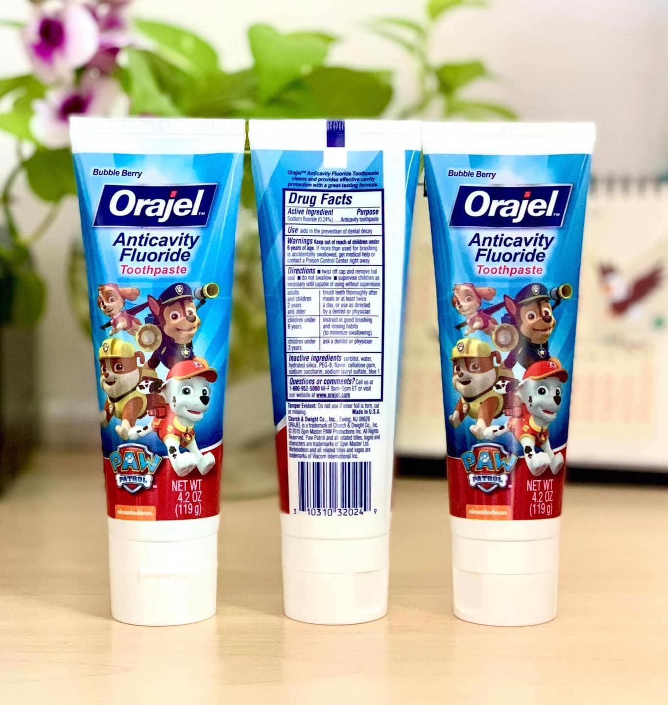 Kem đánh răng cho trẻ Orajel Anticavity Fluoride 119g - hình ảnh chi tiết 3