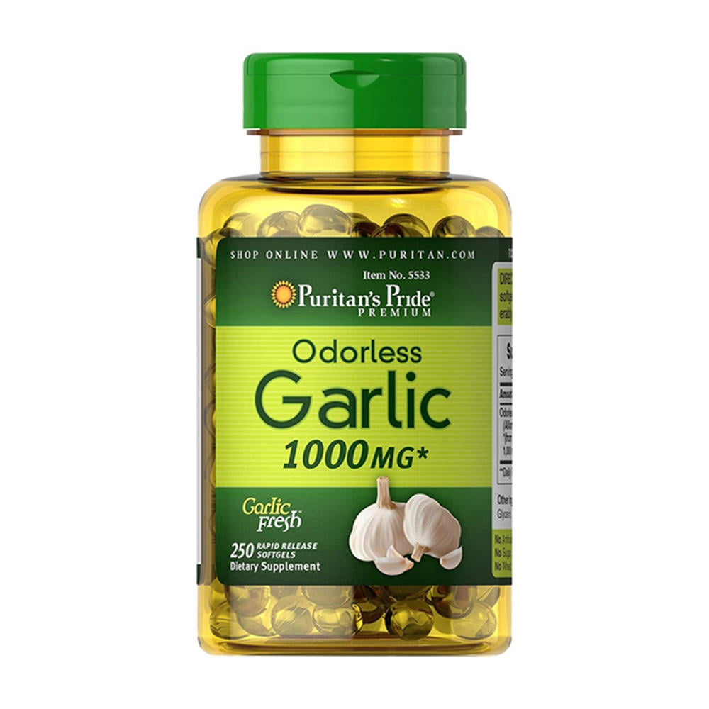 Viên uống tinh dầu tỏi Puritan’s Pride Odorless Garlic 1000mg 250 viên của Mỹ (hộp to) - hình ảnh sản phẩm chính