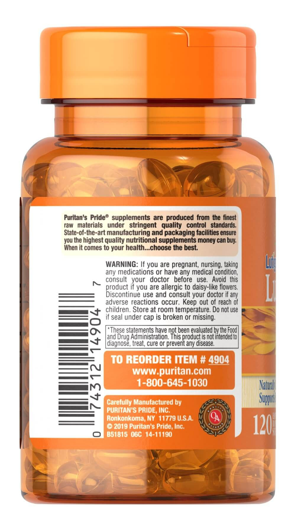 Viên uống bổ mắt Lutein 20mg Puritan's pride Mỹ 120 viên - hình ảnh chi tiết 4