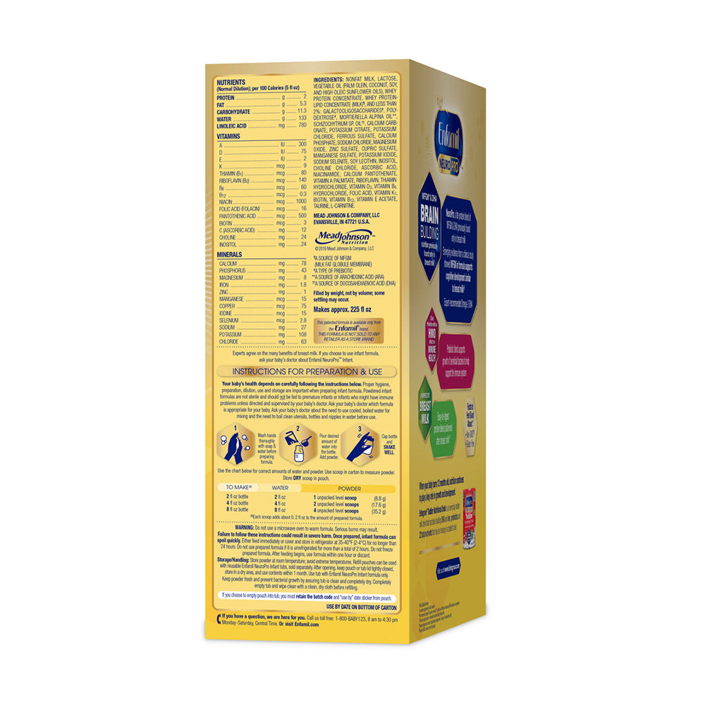 Sữa Enfamil cho bé 0-12 tháng tuổi Enfamil Neuro Pro Non-GMO Infant 890g (hộp giấy) - hình ảnh chi tiết 2