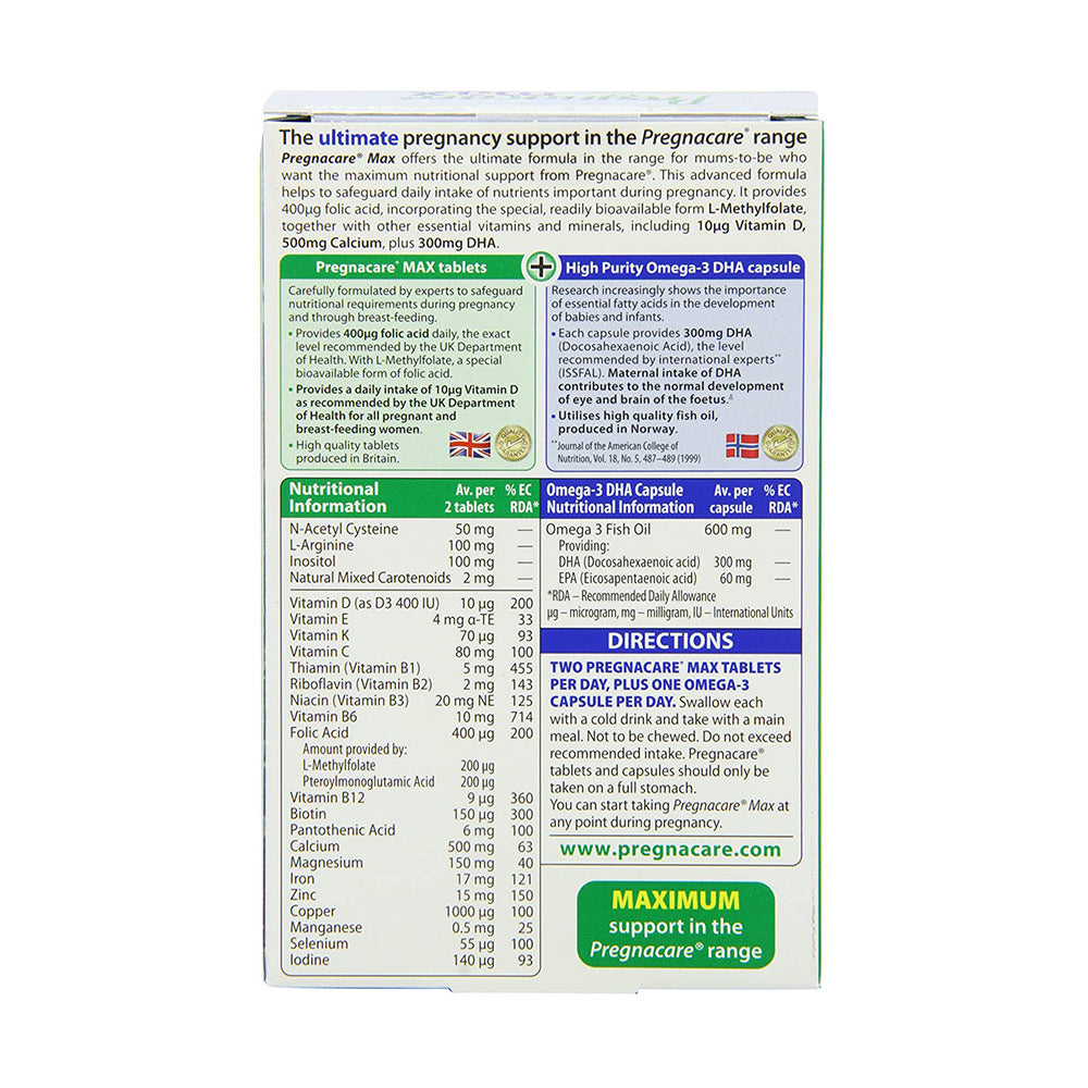 Vitamin cho bà bầu của Anh Vitabiotics Pregnacare Max 84 viên - hình ảnh chi tiết 4