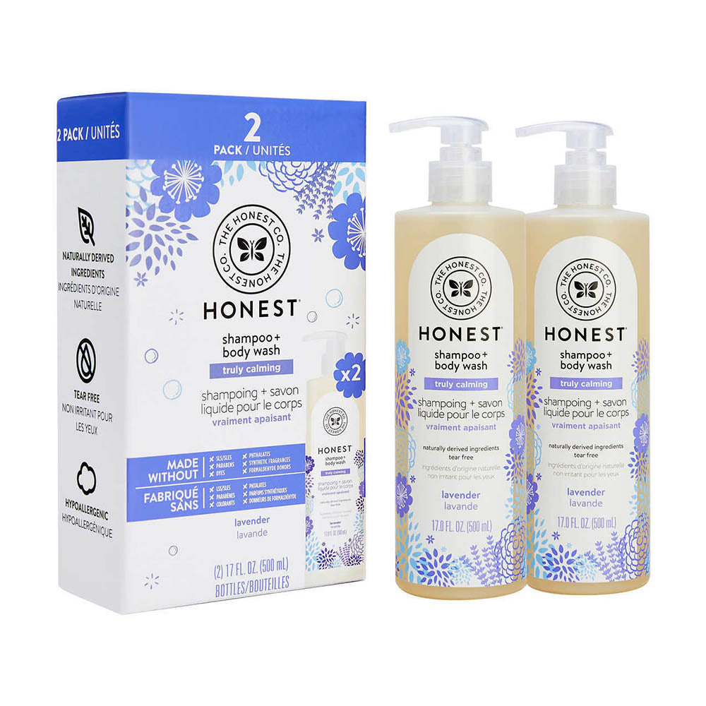 The Honest Company Truly Calming Lavender Shampoo + Body Wash 17 fl oz, 2-pack - hình ảnh sản phẩm chính