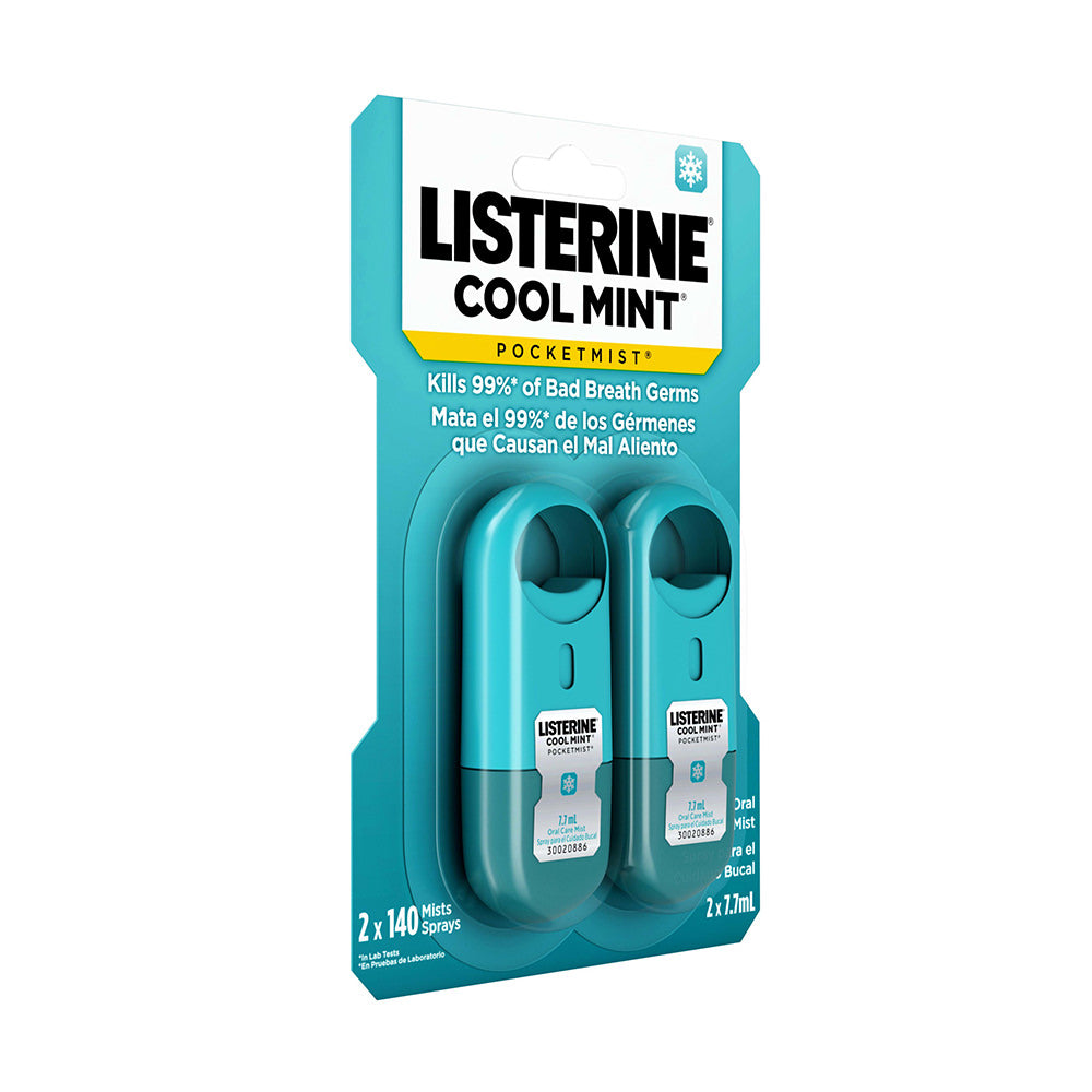 Xịt thơm miệng Listerine Cool Mint Pocketmist Set x2 chai 7.7ml - hình ảnh chi tiết 3