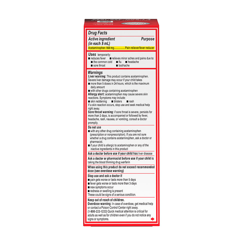 Siro giảm đau hạ sốt cho trẻ 2-11 tuổi Children’s Tylenol Pain Fever 120ml - hình ảnh chi tiết 6