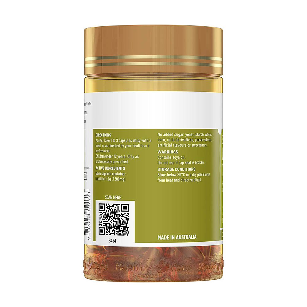 Viên uống Super Lecithin 1200mg 100 viên của Healthy Care Úc - hình ảnh chi tiết 3