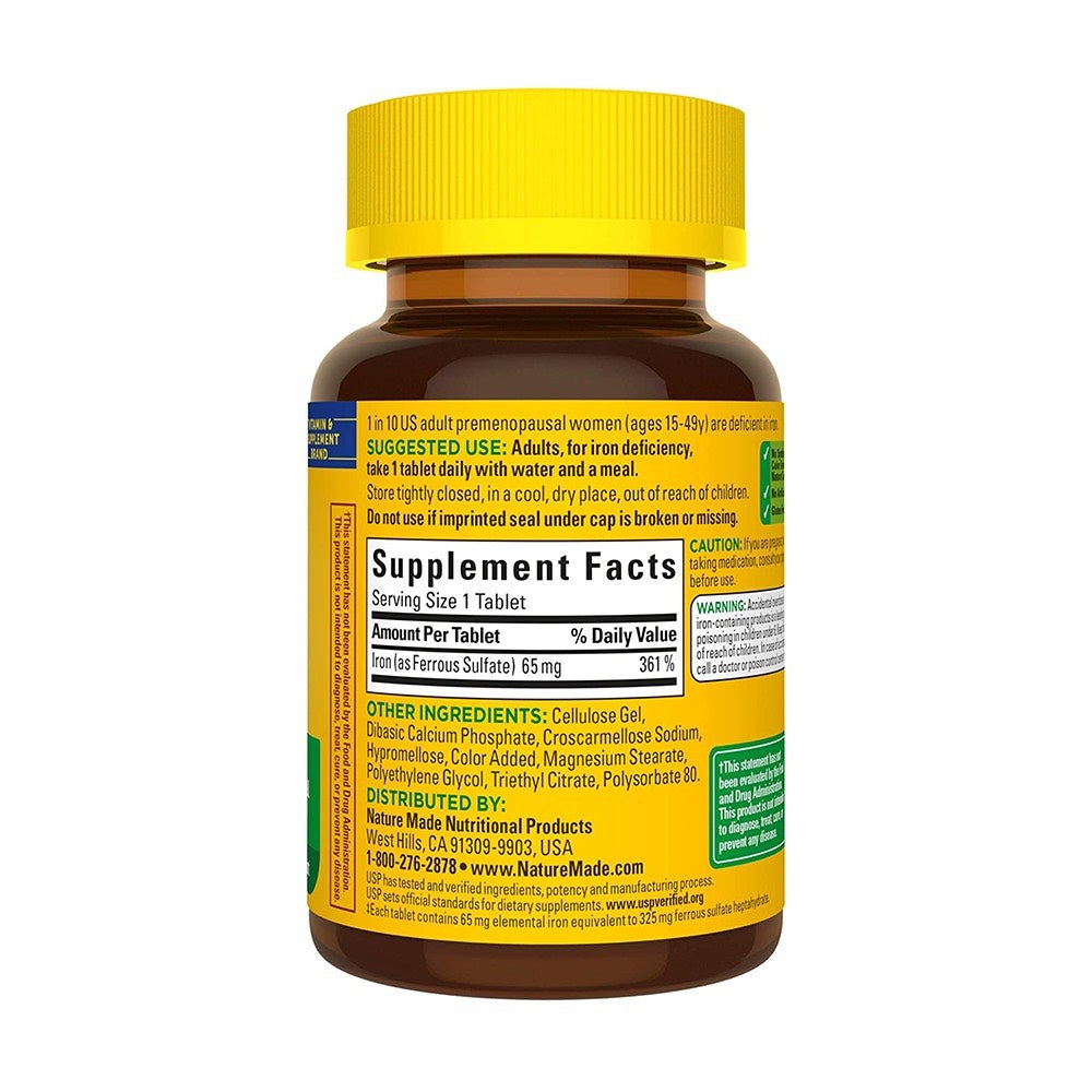 Viên uống bổ sung sắt Nature Made Iron 65mg 365 viên của Mỹ - hình ảnh chi tiết 3