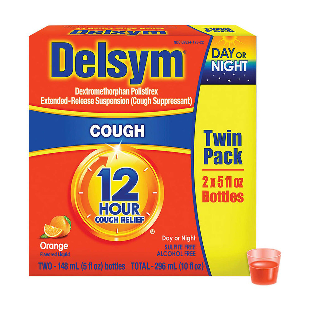 Siro ho Delsym 12 Hour Cough Relief Day or Night 296ml cho người lớn và trẻ em 4+ (vị Cam) - hình ảnh sản phẩm chính