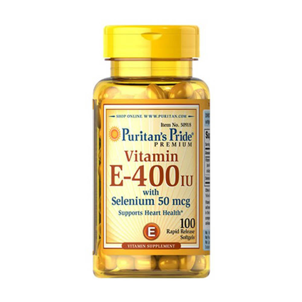Vitamin E Puritan's Pride -400 iu with Selenium 50 mcg 100 viên của Mỹ - hình ảnh sản phẩm chính