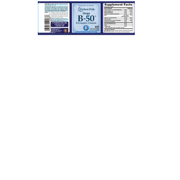 Viên uống bổ sung Vitamin B tổng hợp Puritan's Pride Mega B-50 B-Complex Vitamin 100 viên - hình ảnh chi tiết 4