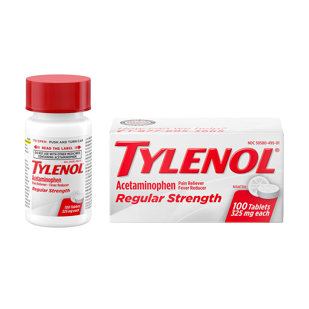 Giảm đau hạ sốt TYLENOL Regular Strength Tablets with 325 mg Acetaminophen, 100 Ct - hình ảnh chi tiết 2